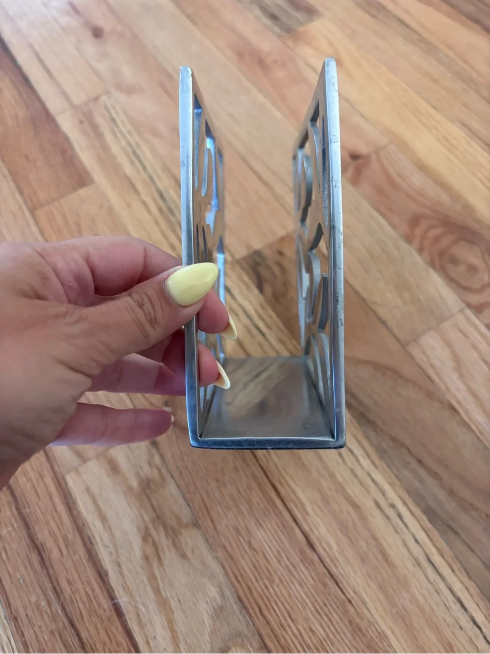Crate&Barrel Silver Leaf Metal Napkin Holder